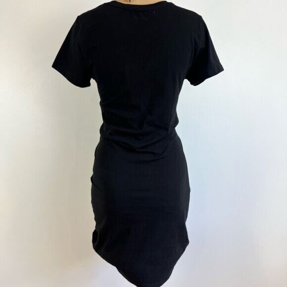 Rose Maternite Women’s Medium Maternity Pregnancy Stretch Black Midi Dress - Picture 5 of 8